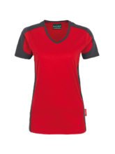 zweifarbiges Damen-T-Shirt - Rot