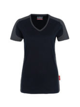 zweifarbiges Damen-T-Shirt - Schwartz