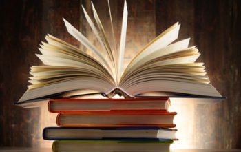 Composition with hardcover books. Literature and education.
