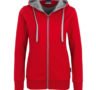 Kapuzenpullover - Reißverschluss - Rot