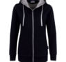 Kapuzenpullover - Reißverschluss - Schwarz
