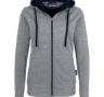 Kapuzenpullover - Reißverschluss - Grau