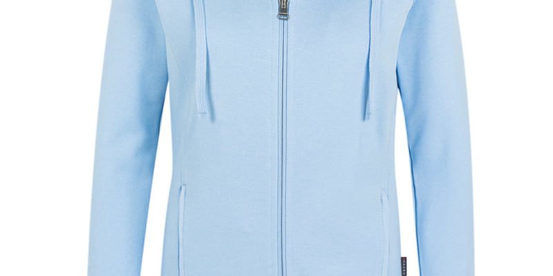 Reißverschluss-Sweater - Hellblau
