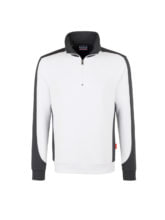 Reißverschluss-Sweater zweifarbig - Weiß - Schwarz