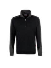 Reißverschluss-Sweater zweifarbig - Schwarz - Grau
