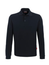 Langarm-Poloshirt - Schwarz