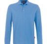 Langarm-Poloshirt - Hellblau